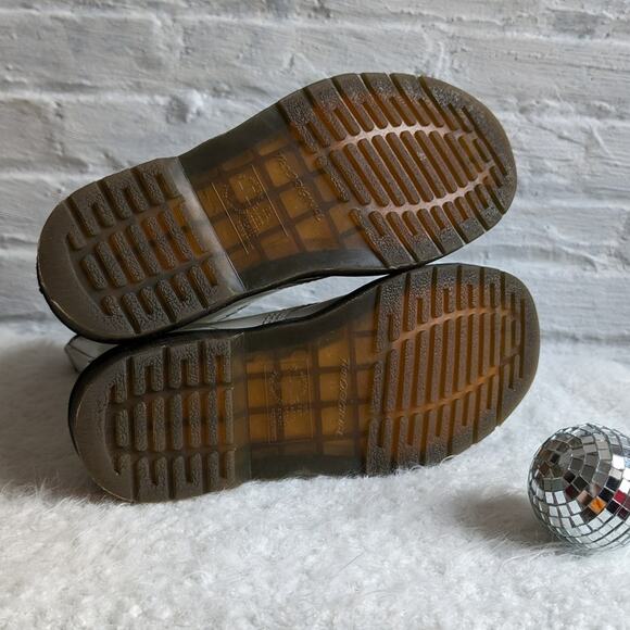 Dr Martens Docs White High Top Leather Combat Boots Kawaii Grunge Biker Shoes - Picture 5 of 9